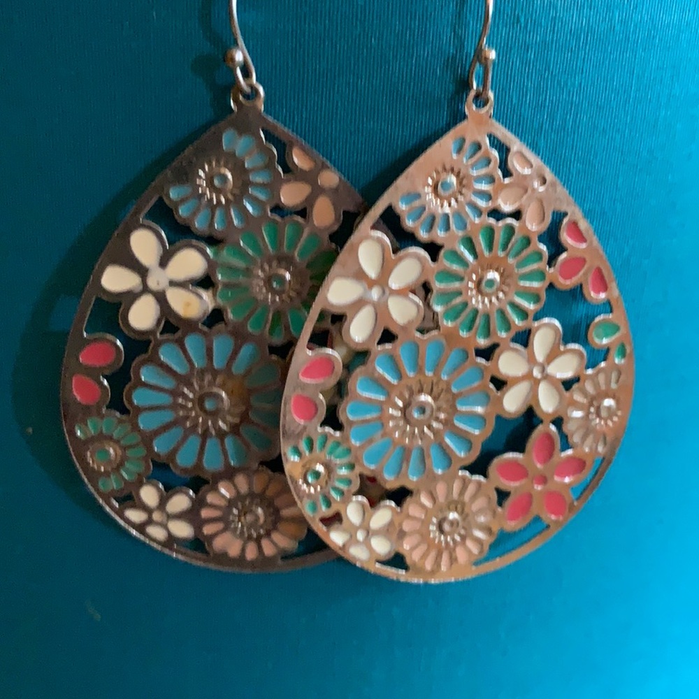 Floral statement earrings